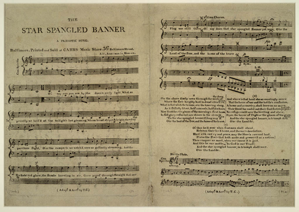 Museum of the American G.I in College Station, Texas - Image of a sheet music of the Star Spangled Banner