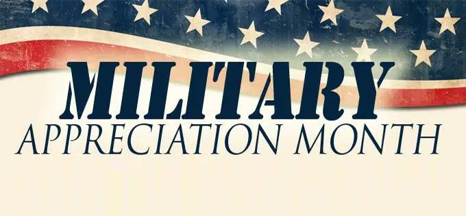 Museum of the American G.I in College Station, Texas - Image of National Military Appreciation Month text