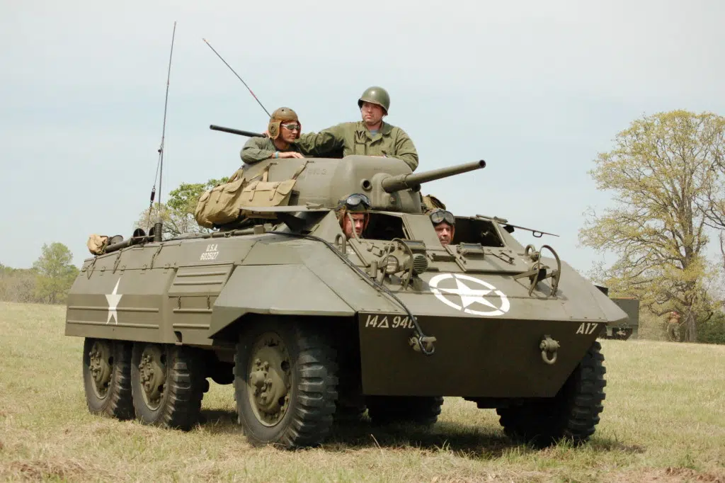 Museum of the American G.I in College Station, Texas - Image of soldiers on armed vehicle