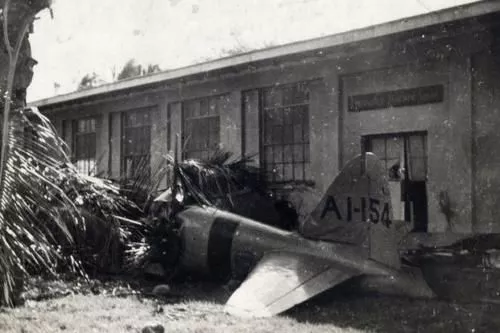 Museum of the American G.I in College Station, Texas - Image of the first Japanese plane shot down during the attack on Pearl Harbor on Dec. 7, 1941