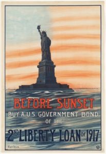 Museum of the American G.I in College Station, Texas - Image of poster exhibiting, Before Sunset Buy a US Government Bond of the 2nd Liberty Loan of 1917